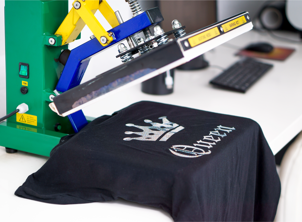 Heat transfer vinyl printing for custom t-shirts and apparel